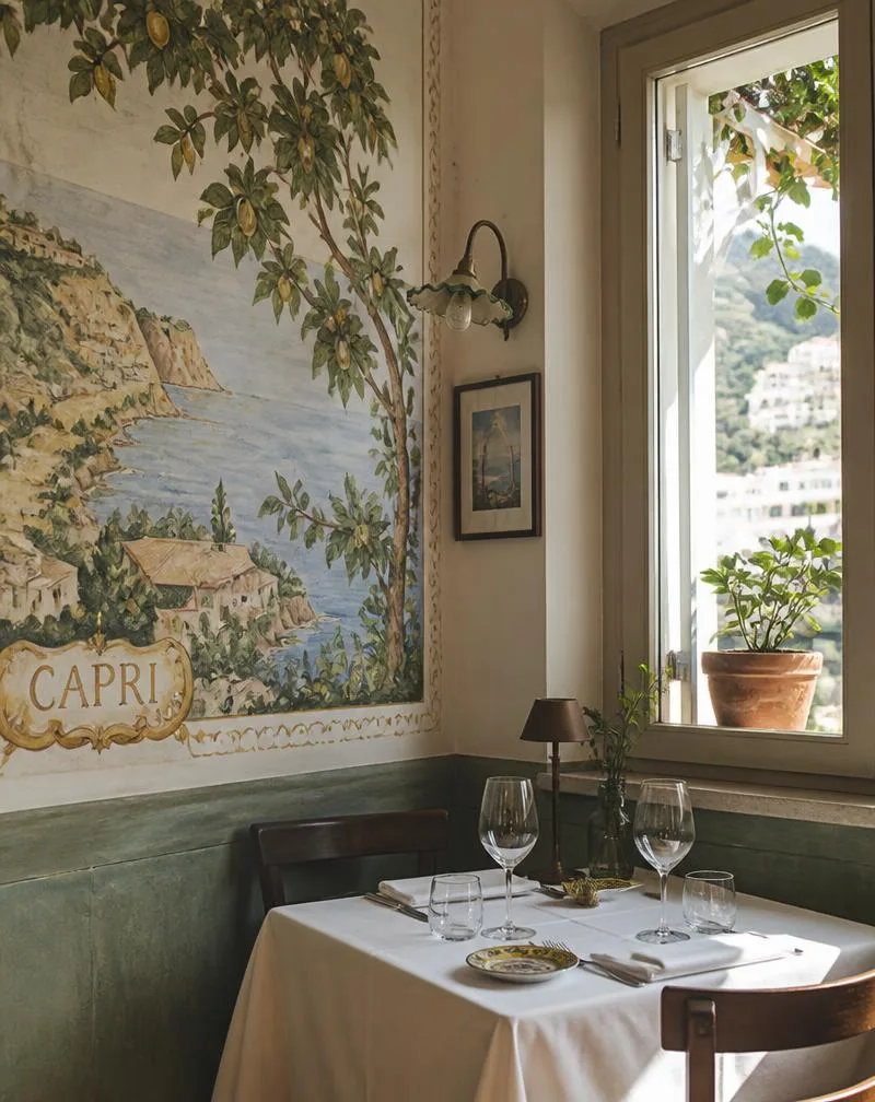 La sala di Ristorante Piccolino a Capri